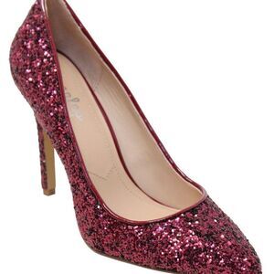 Charles David Women's Pact Glitter Heeled Pump Pointed Toe Maroon Size 6.5 $89